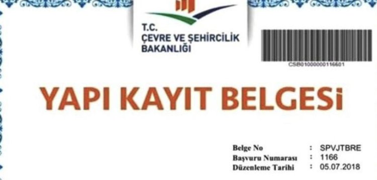 Bakir Alanlarda İskanın Karşılığı Yapı Kayıt Belgesi
